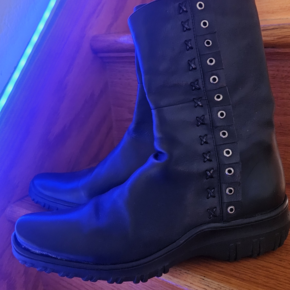 Bruno Contini Size 37 Black Leather Women's Boots